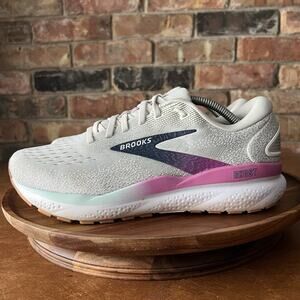 Brooks Ghost 16 Women's 8 Wide Gray Purple Road Running Shoes Sneakers